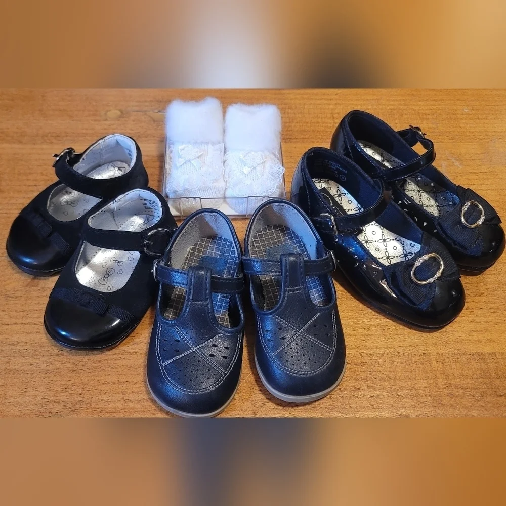 Vintage Lot Of Baby Girl/ Toddler Girl Shoes -Sesame Street, Dyna Kids Sz NB-5